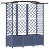 vidaXL Cama elevada con trellis y techo Gris 163 x 40 x 141 cm PP