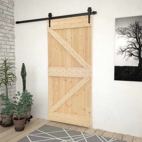 vidaXL Puerta NARVIK Natural 80 x 210 cm Madera de Pino S&oacute;lido