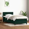 vidaXL Cama box spring con colch&oacute;n y LED terciopelo verde oscuro 80x220 cm