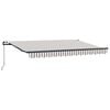 vidaXL Toldo Retr&aacute;ctil Gris claro y blanco. 3,5 x 2 m tela