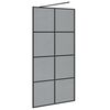 vidaXL Pared de Ducha Walk-in Negro 100 x 195 cm vidrio templado