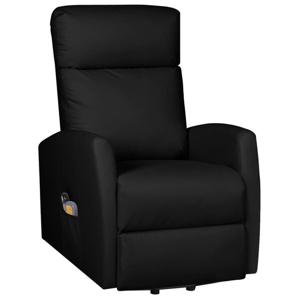 vidaXL Sill&oacute;n de masaje elevable cuero sint&eacute;tico negro