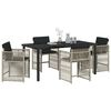 vidaXL Conjunto de Comedor de Jard&iacute;n 5 pcs Gris Claro rat&aacute;n sint&eacute;tico