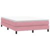 vidaXL Cama box spring con colch&oacute;n terciopelo rosa 140x220 cm