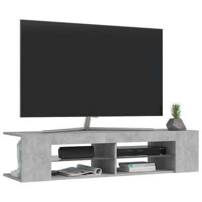vidaXL Mueble de TV con luces LED gris hormigón 135x39x30 cm