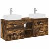 vidaXL Juego de Muebles de Ba&ntilde;o 3 uds. Roble Ahumado