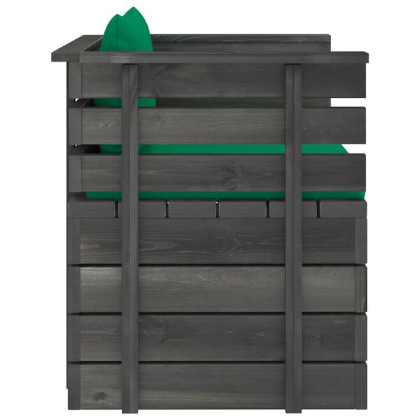 vidaXL Sill&oacute;n de jard&iacute;n con cojines madera de pino