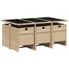 vidaXL Set comedor de jardín 7 pzas con cojines ratán sintético beige