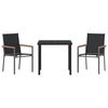 vidaXL Conjunto de Comedor de Jardín 5 pcs Negro Textileno y acero