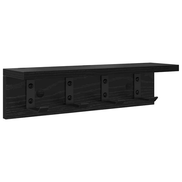 vidaXL Perchero de pared Roble Negro 40 x 10,5 x 10,5 cm