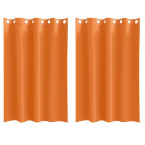 vidaXL Cortinas Opacas con Anillas 2 uds. Naranja Brillante Poli&eacute;ster