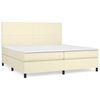 vidaXL Cama box spring con colch&oacute;n cuero sint&eacute;tico crema 200x200 cm
