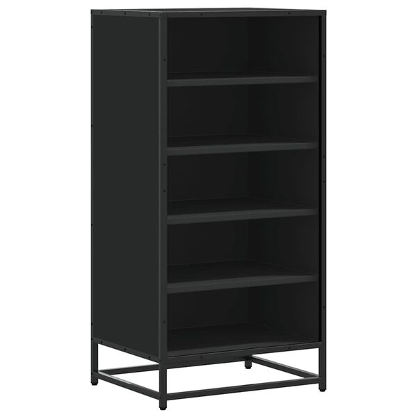 vidaXL Mueble zapatero de madera de ingenier&iacute;a negro 48x38x97,5 cm