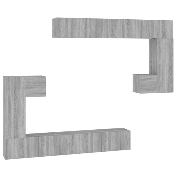 vidaXL Mueble de pared para TV madera contrachapada gris sonoma