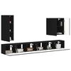 vidaXL Conjunto de mueble para TV de pared 6 pcs Negro