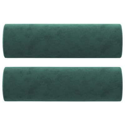vidaXL Sofá de 2 plazas con cojines terciopelo verde oscuro 120 cm