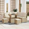 vidaXL Conjunto de sof&aacute;s de jard&iacute;n 8 pcs Beige rat&aacute;n sint&eacute;tico