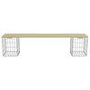 vidaXL Banco de gaviones acero galvanizado y madera de pino 180 cm