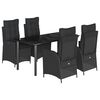 vidaXL Set de muebles jard&iacute;n 5 pzas con cojines rat&aacute;n sint&eacute;tico negro