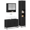 vidaXL Juego de muebles de ba&ntilde;o 3 pcs Roble Negro Madera contrachapada