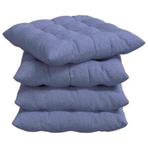 vidaXL Cojines para asiento 4 uds. Tela Azul jeans 40 x 40 x 6 cm
