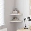 vidaXL Estante de esquina de pared 2 uds MDF roble/blanco 35x35x3,8 cm