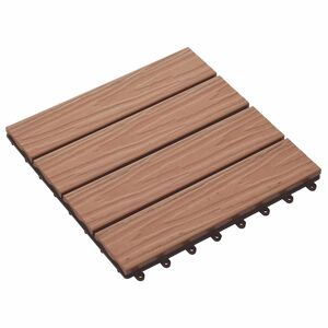 vidaXL Tile de Decking Dise&ntilde;o 3D 11 pcs Marr&oacute;n Claro 30 x 30 cm WPC