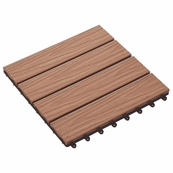 vidaXL Tile de Decking Dise&ntilde;o 3D 11 pcs Marr&oacute;n Claro 30 x 30 cm WPC