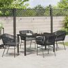 vidaXL Conjunto de Comedor de Jard&iacute;n con coj&iacute;n 5 pcs Negro
