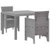 vidaXL Conjunto de Comedor de Jard&iacute;n 3 pcs Gris Claro Polipropileno