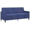 vidaXL Sof&aacute; con almacenamiento Azul Polic&iacute;a 192 x 78 x 87 cm Poli&eacute;ster