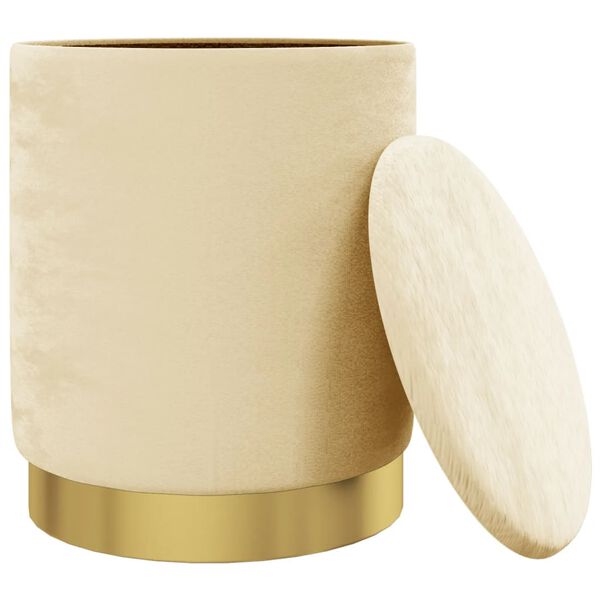 vidaXL Taburete con almacenaje redondo terciopelo 31 x 37 cm melocot&oacute;n