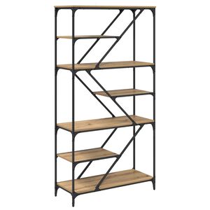 vidaXL Estante de libros 9 niveles 91 x 36 x 176 cm Roble artisan