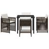 vidaXL Conjunto de Comedor de Jardín 5 pcs Marrón Poliratán