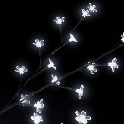vidaXL Árbol de Navidad 220 LEDs luz blanca fría flores de cerezo 220 cm