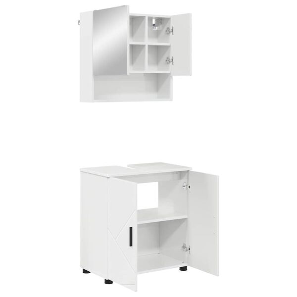 vidaXL Juego de muebles de baño Montaje en la pared 2 pcs brillante