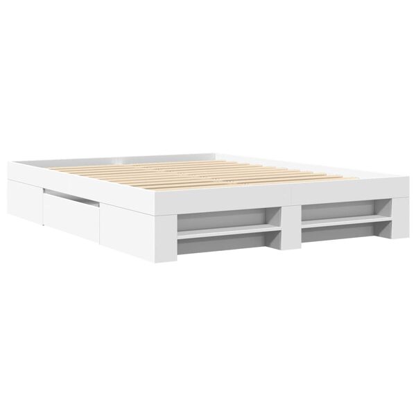 vidaXL Estructura de cama madera de ingeniería blanca 150x200 cm