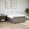 vidaXL Cama box spring con colch&oacute;n tela gris taupe 160x200 cm