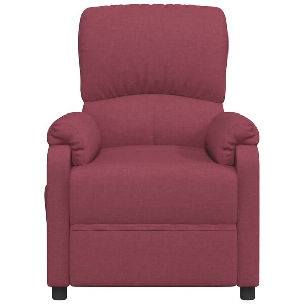 vidaXL Sill&oacute;n de masaje elevable tela rojo tinto