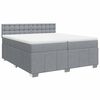 vidaXL Cama box spring con colchón tela gris claro 200x200 cm