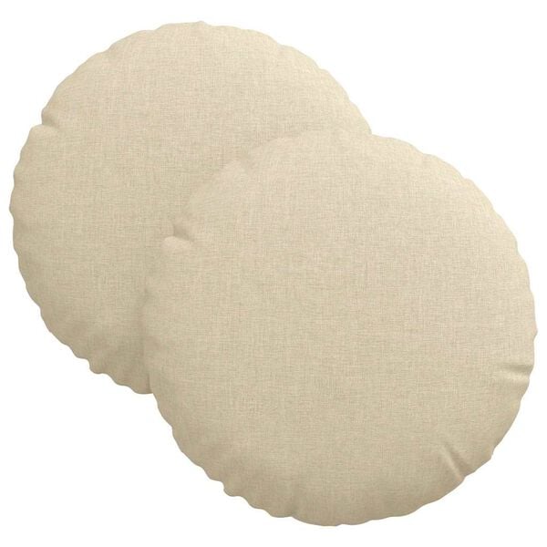 vidaXL Cojines para asiento 2 pcs Crema &Oslash;30 x 13 cm tela