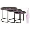 vidaXL Mesas de Caf&eacute; Nido 3 pcs Negro Madera maciza de mango y acero