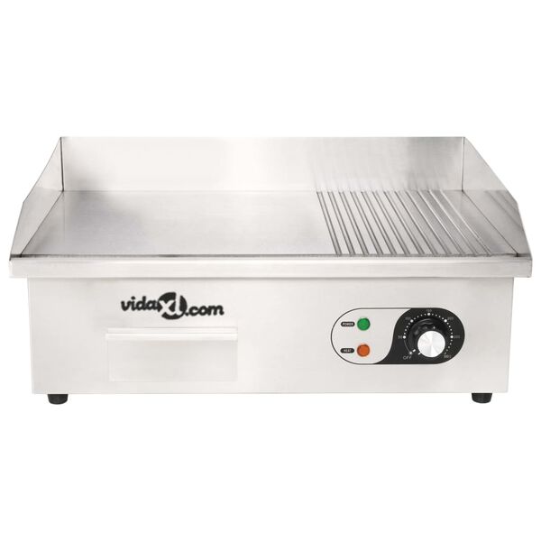 vidaXL Plancha eléctrica de cocina acero inoxidable 3000 W 54x41x24 cm