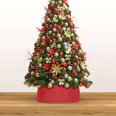 vidaXL Falda del árbol de Navidad roja Ø54x19,5 cm