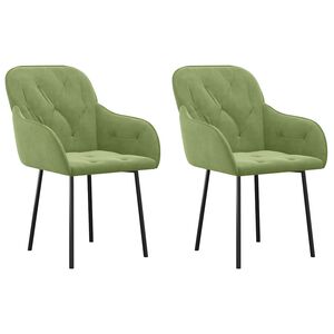 vidaXL Sillas de comedor 2 unidades terciopelo verde claro