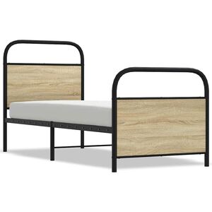 vidaXL Estructura de cama sin colch&oacute;n 80x200 cm madera roble Sonoma