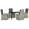 vidaXL Conjunto de Comedor de Jard&iacute;n 5 uds. Gris rat&aacute;n sint&eacute;tico