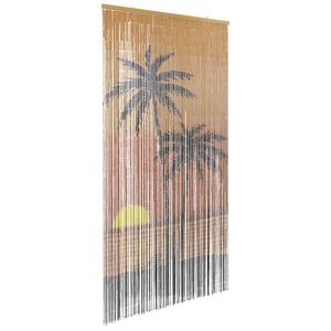vidaXL Cortina para puerta insectos estampado palmeras 90x220cm bamb&uacute;