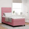vidaXL Cama Box Spring LED con colch&oacute;n Rosa 100 x 200 cm tela
