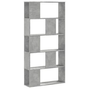 vidaXL Librer&iacute;a de 5 niveles madera gris hormig&oacute;n 80,5x23,5x162,5 cm